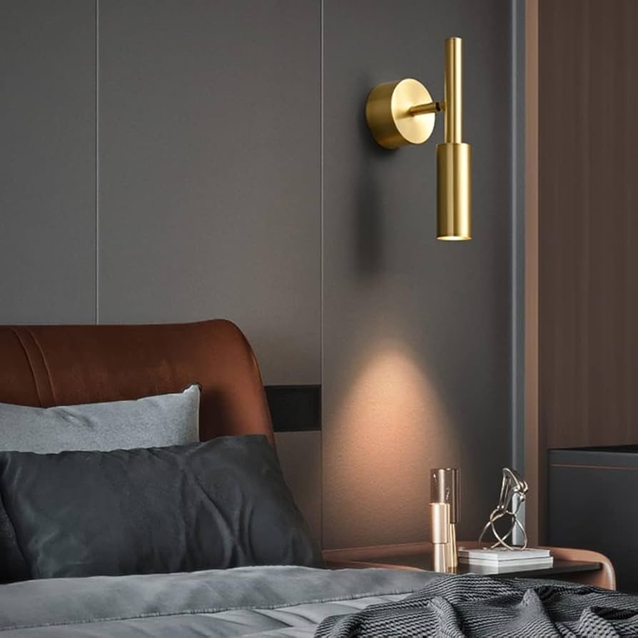 Wall Sconce Brushed Gold Finish Modern Bedside Reading Light
