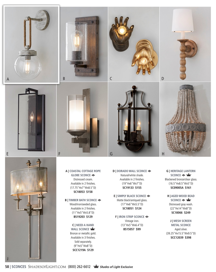Wall Sconce Distressed Cream Finish: Nautical Rope Glass Sconce