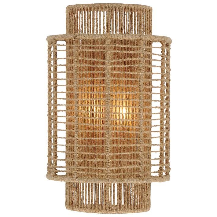 Wall Sconce Jute Wrapped Frame: Organic Texture Wall Lamp