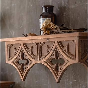Wall Shelf Gothic Tracery and Pointed Arches Display Ledge