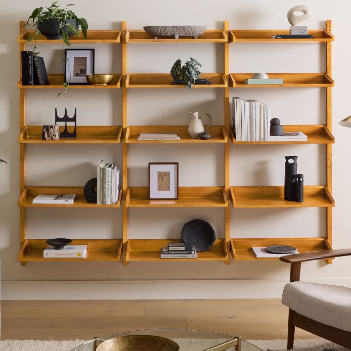 Wall Shelving Tray Shelves Modular Mid-Century Shelving