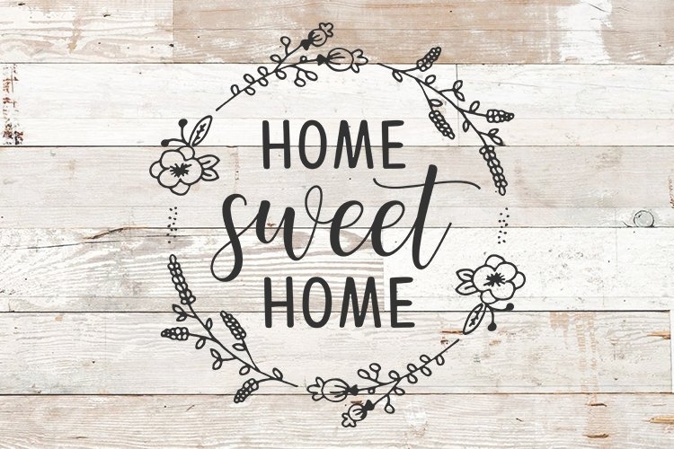 Wall Sign: Farmhouse Wall Sign with Botanical Wreath