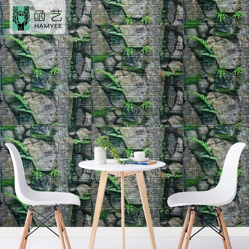 Wall Sticker with 3D Relief Stone Pattern 3D Stone Wall Panels