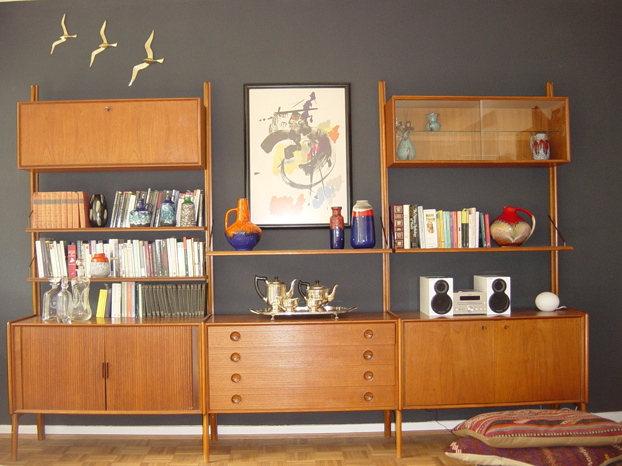 Wall Unit: Reeded Cabinet Doors Vintage Reeded Door Sideboard