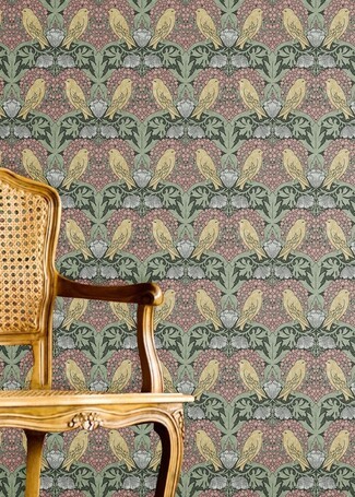 Wallpaper Bird and Berry Motif Antique Bird and berry wallpaper