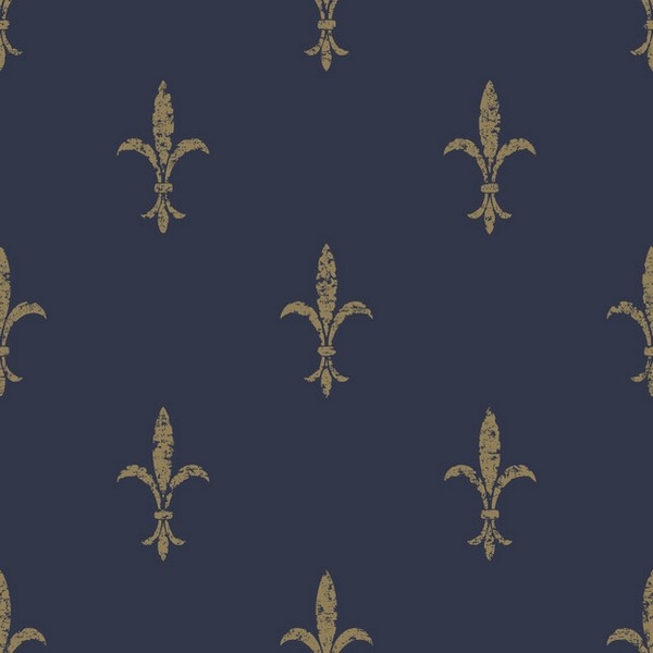 Wallpaper Distressed Bronze Motif French Fleur De Lis