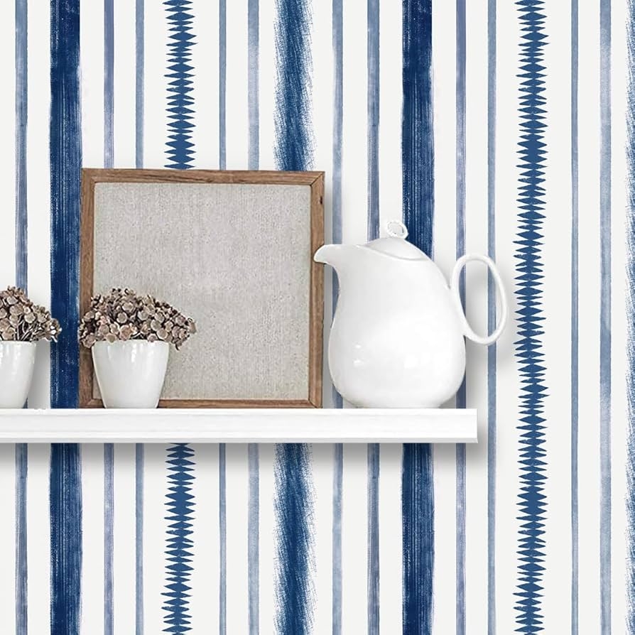 Wallpaper Featuring Zigzag Stripe Watercolor Texture