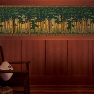 Wallpaper Frieze Forest Landscape Satin Arts and Crafts wallpaper frieze