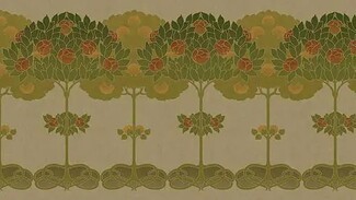 Wallpaper Intertwined Roots Paper stylized rose tree pattern