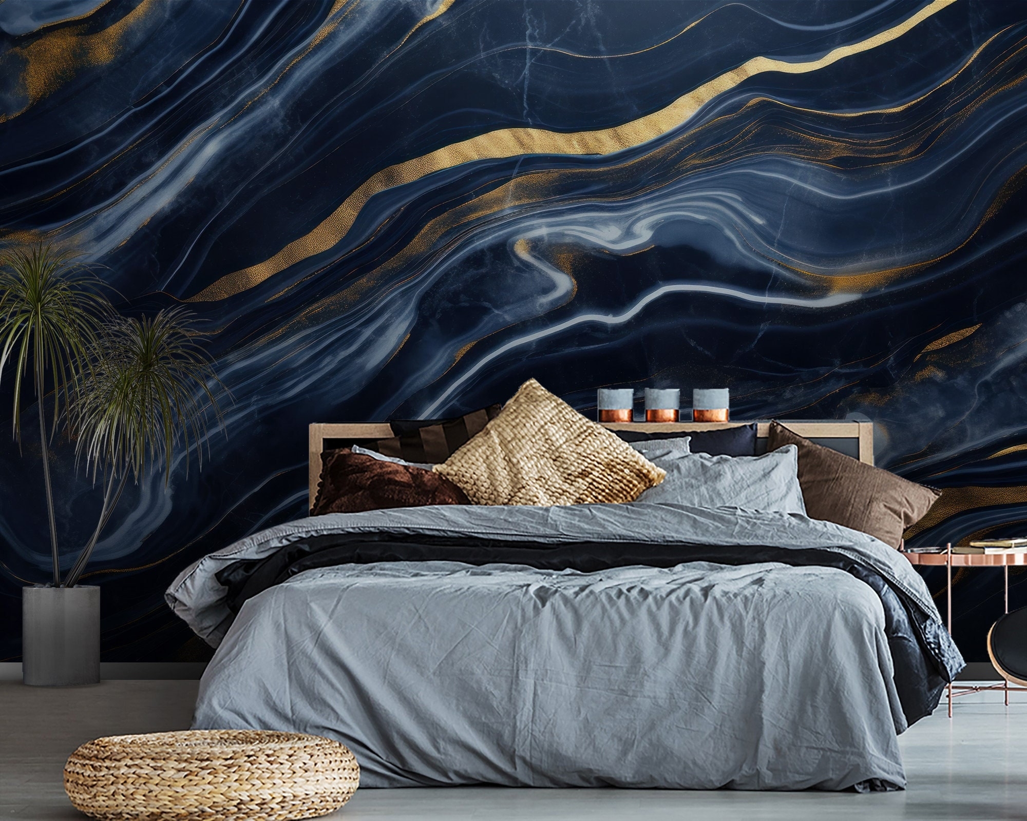 Wallpaper Mural Gold Veins Organic Flow Luxury Room