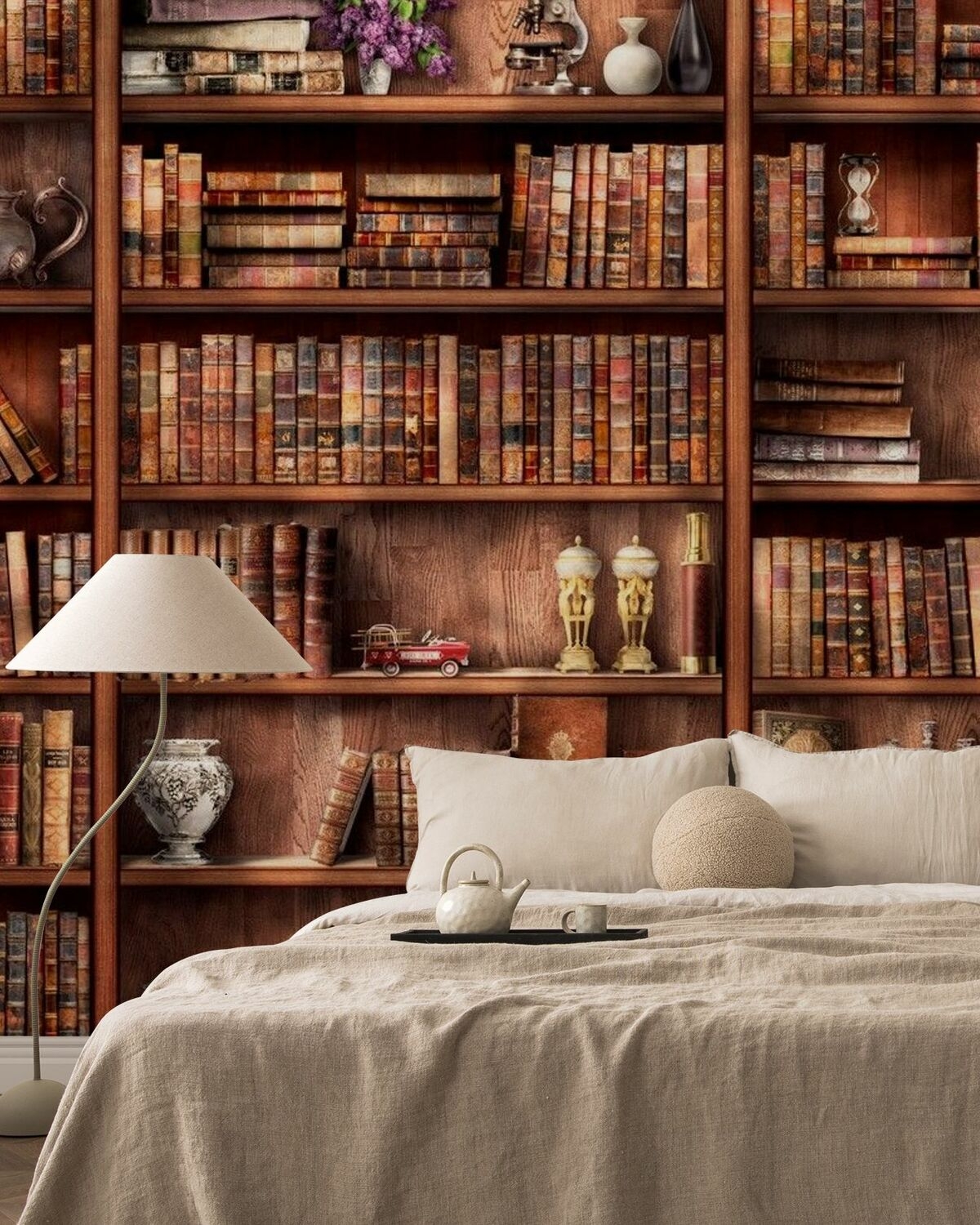 Wallpaper Mural: Layered Textiles Library Aesthetic Mural