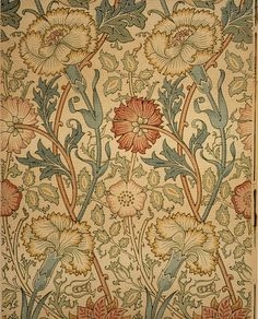 Wallpaper Muted Earth Tones Paper William Morris style floral