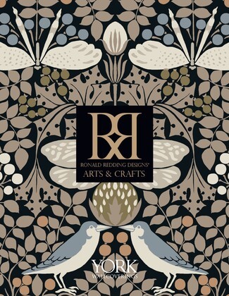 Wallpaper Navy Avian Motif Paper Craftsman style bird wallpaper