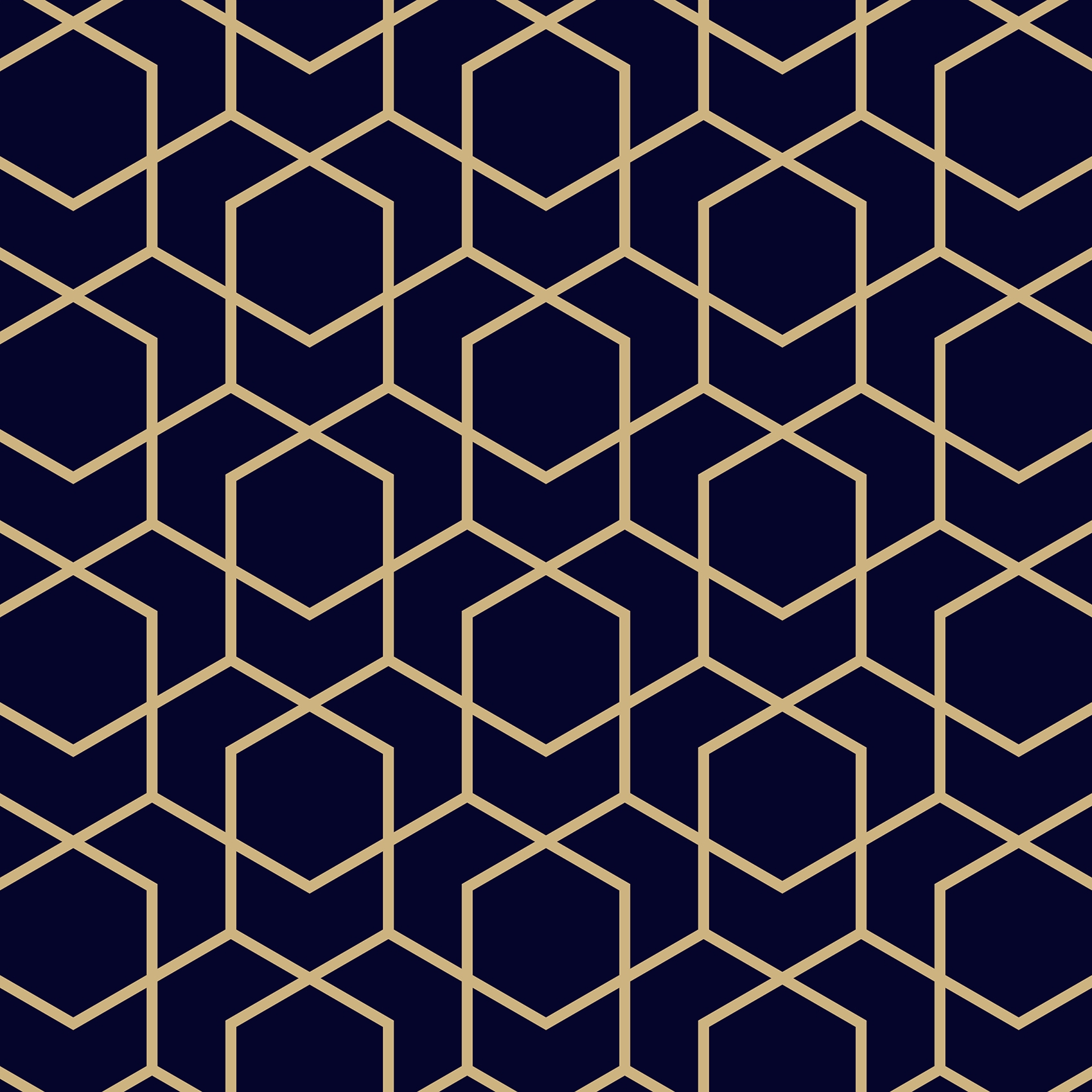 Wallpaper Overlapping Hexagons Linear Art Deco Style