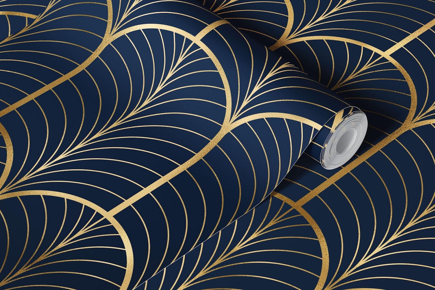 Wallpaper Scalloped Gatsby Pattern Art Deco Roll