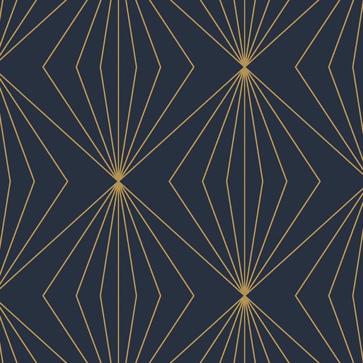Wallpaper Starburst Motif Vector Diamond Navy Gold