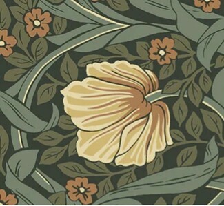 Wallpaper Terracotta Blossoms Paper Arts and Crafts floral wallpaper