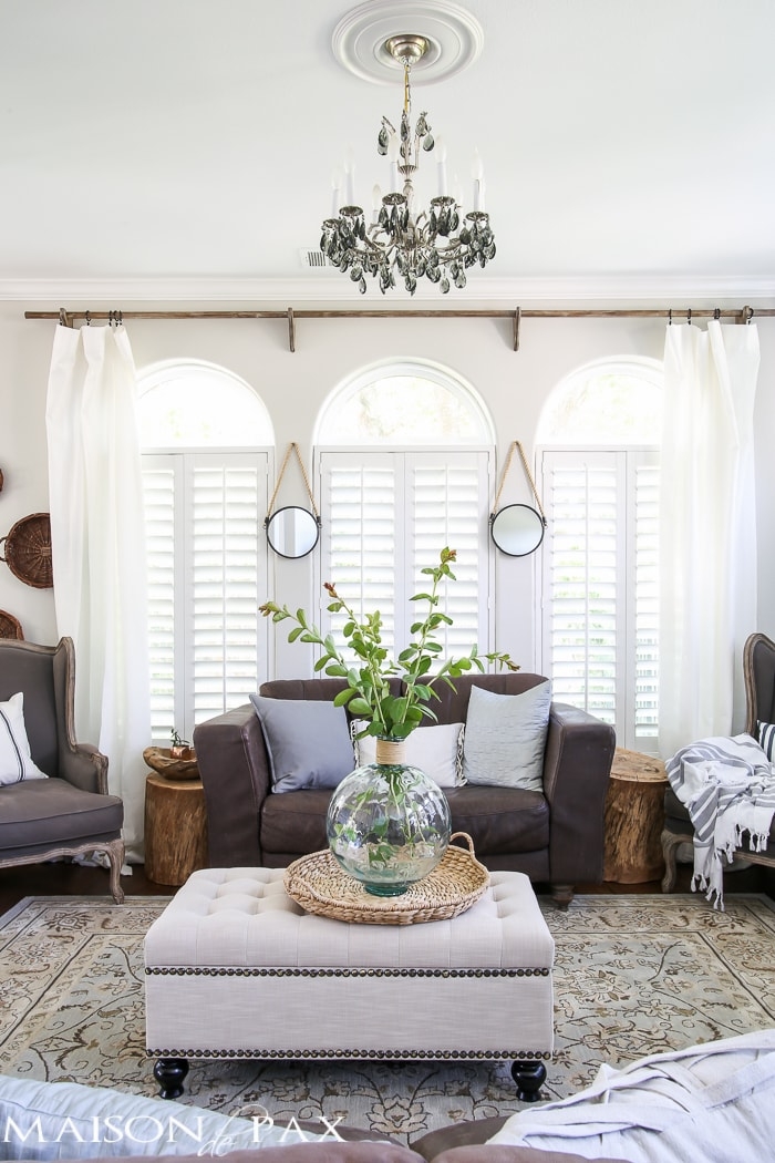 White Curtains: Arched Window Shutters Floor To Ceiling