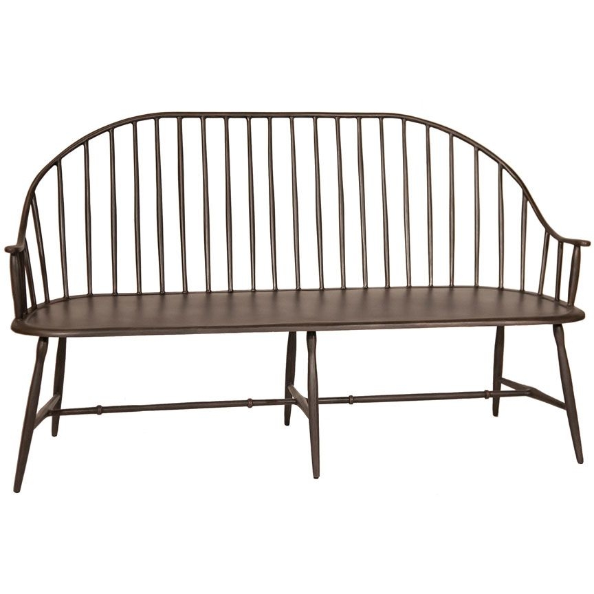 Windsor Bench Arched Silhouette Bronze Metal Seat Seating