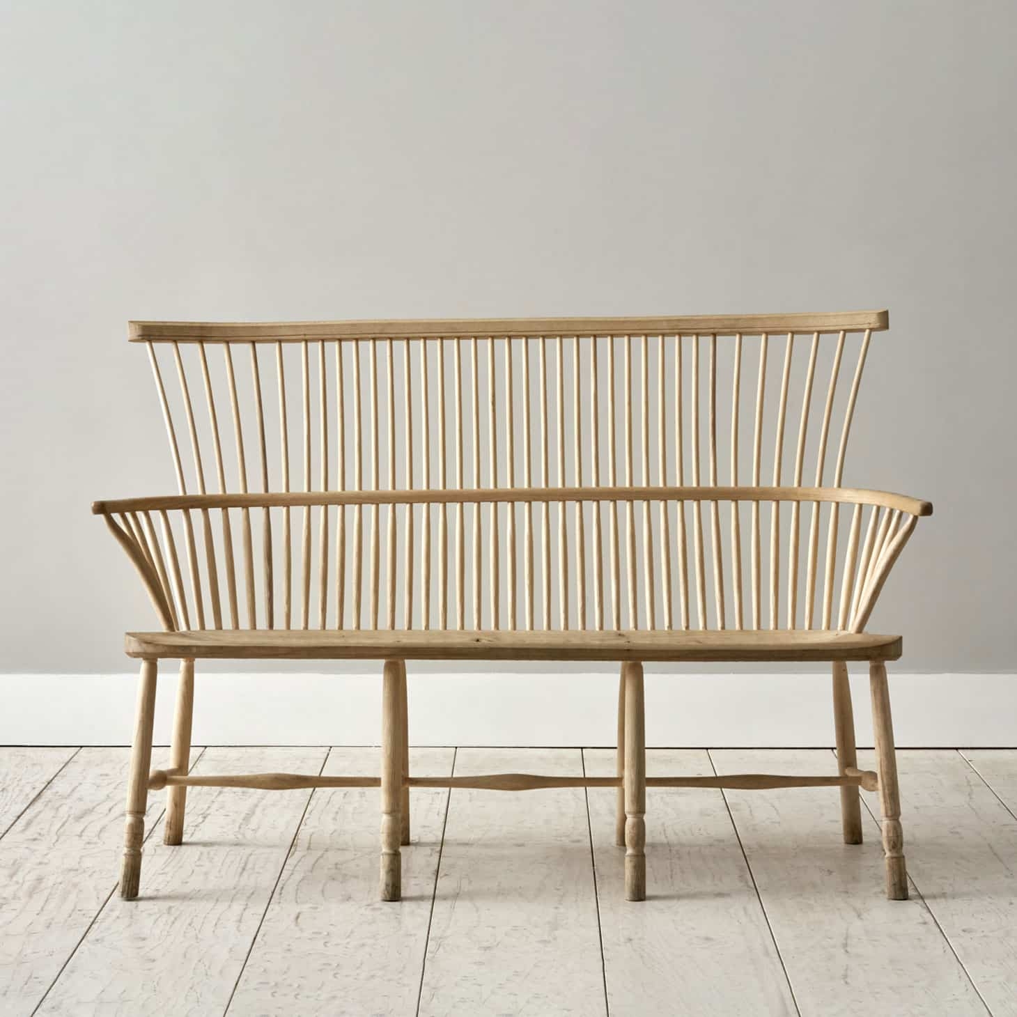 Windsor Bench Double Tier Back Eight Leg Blonde Seating