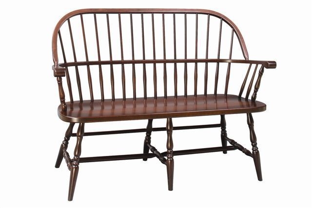Windsor Bench Sack Back Turned Leg Mahogany Wood Settee