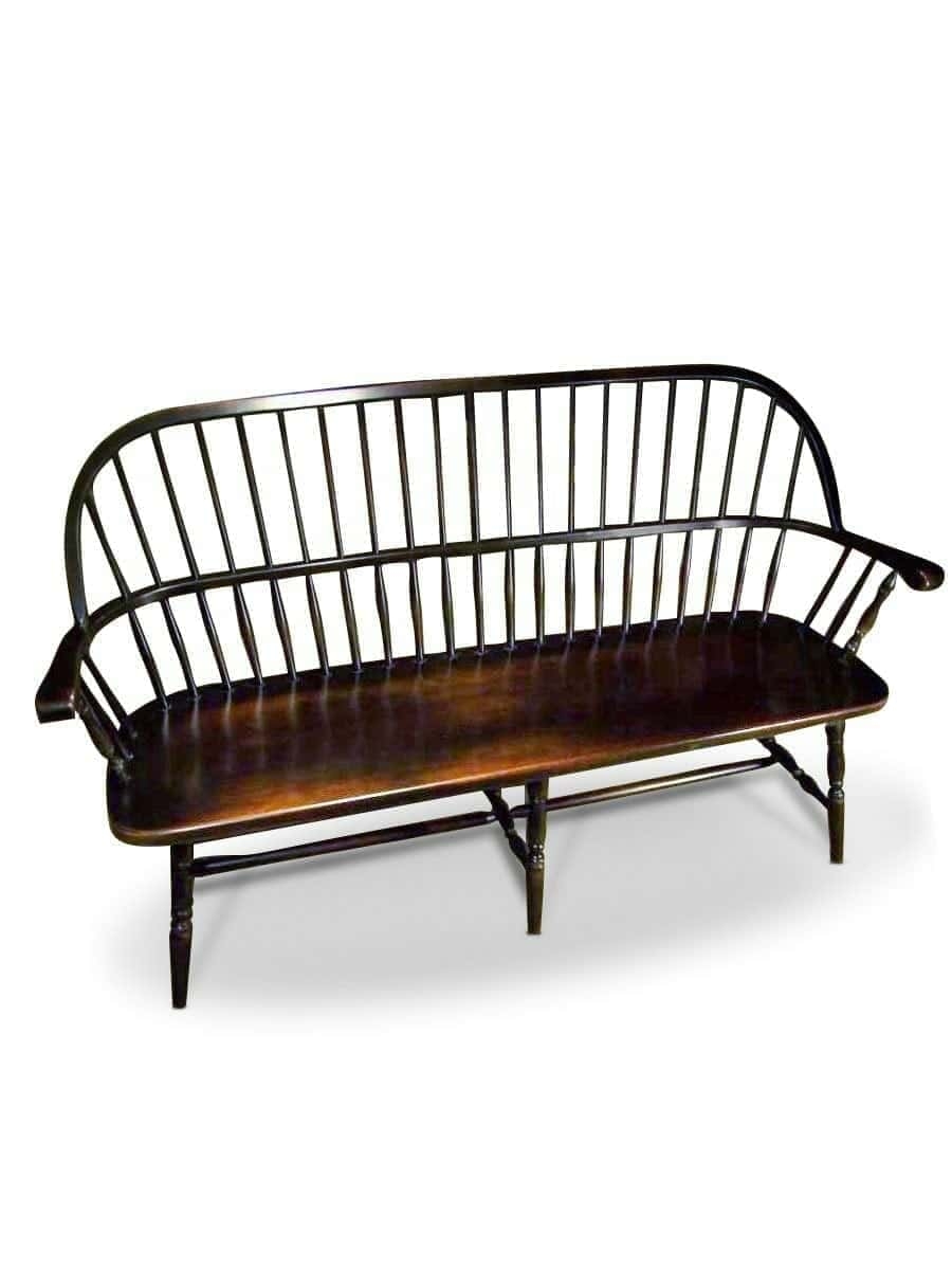 Windsor Bench Six Leg Espresso Continuous Arm Seating