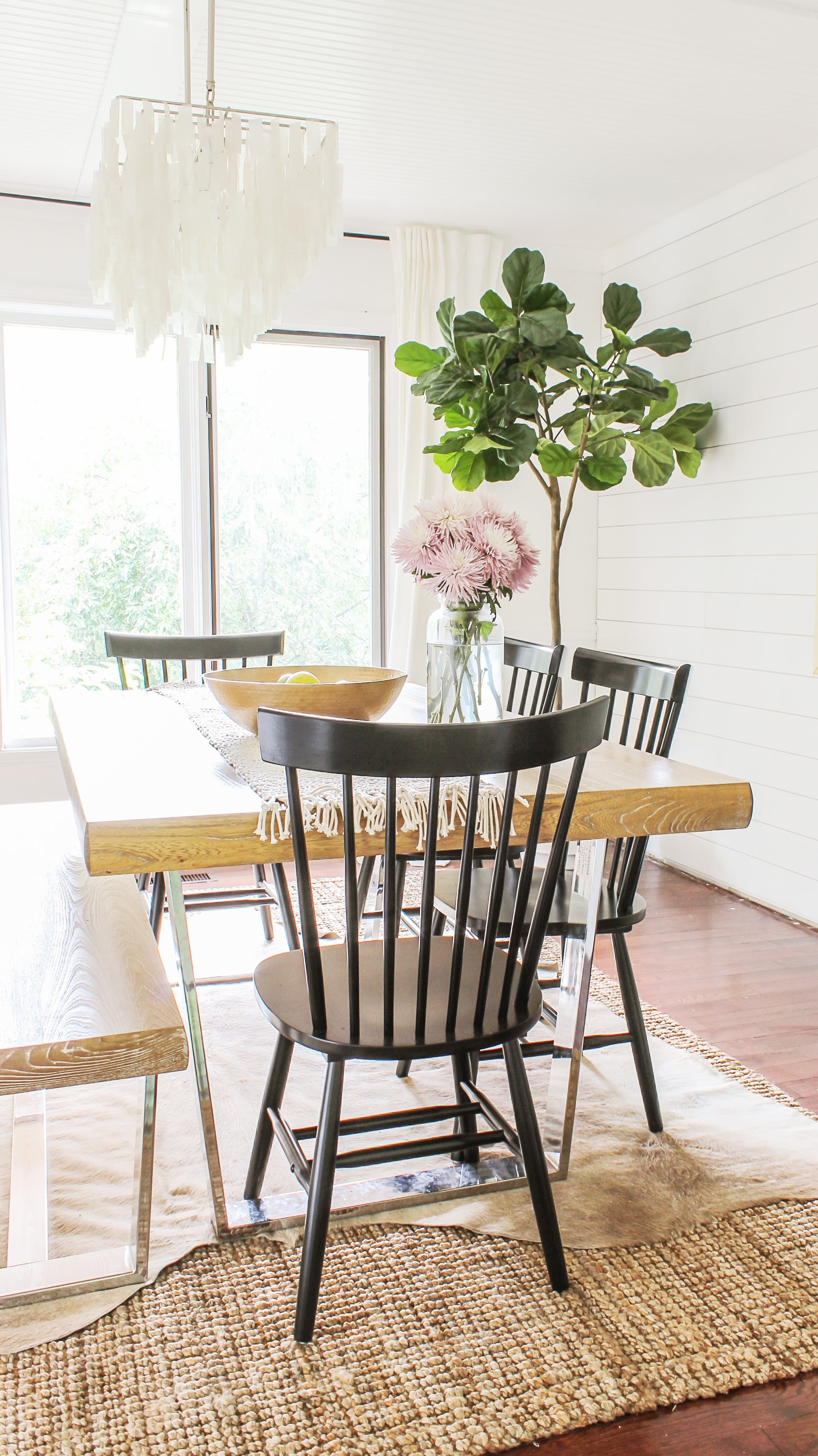 Windsor Dining Chair: Black Spindle Back Modern Farmhouse Dining Room