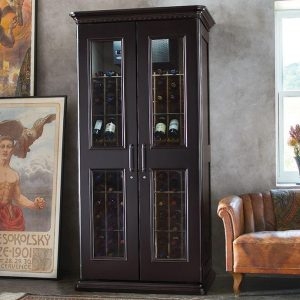 Wine Cabinet: Luxury Storage with Glass Door Panes and Molding