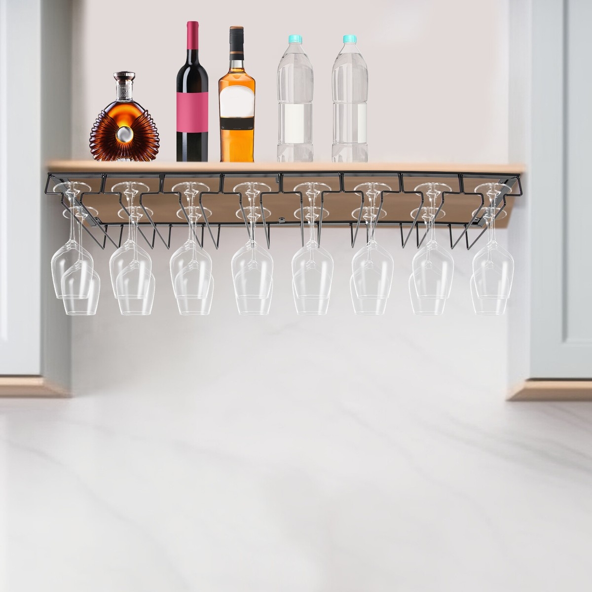Wine Glass Rack Multi Row Under Cabinet Stemware Holder