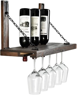 Wine Rack Chain Suspension Floating Wine Rack With Chains