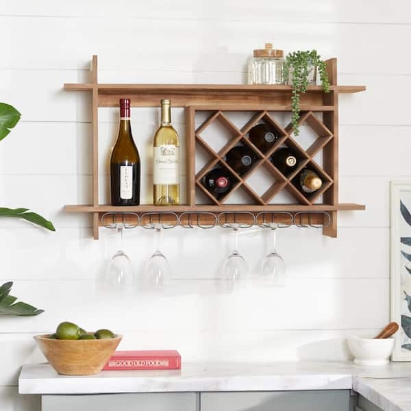 Wine Rack Diamond Grid Walnut Diamond Grid Wine Rack