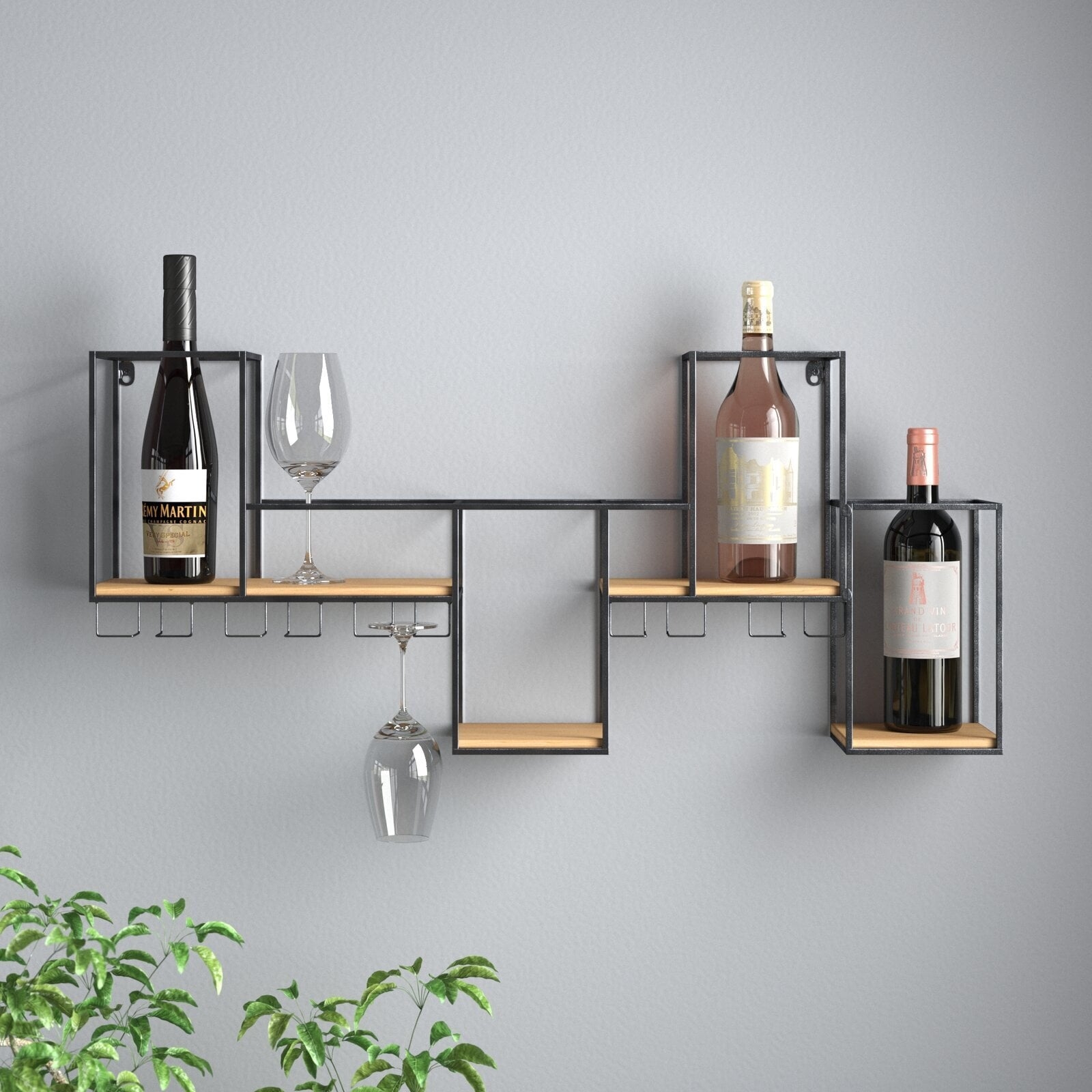 Wine Rack Geometric Asymmetry Geometric Wall Wine Rack