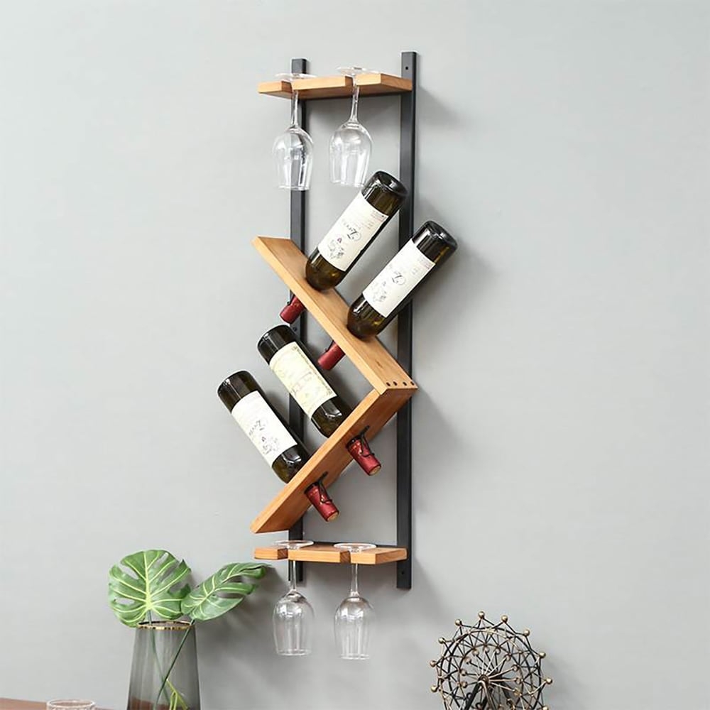 Wine Rack Zig-Zag Shelving Vertical Zig-Zag Wall Wine Rack