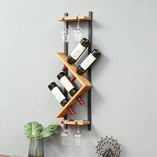 Wine Rack Zig-Zag Shelving Vertical Zig-Zag Wall Wine Rack