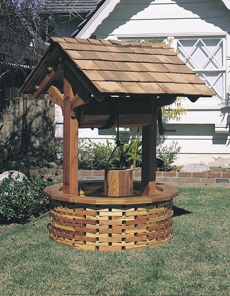 Wishing Well built with Interlocking Slatted Base and Shingle Roof