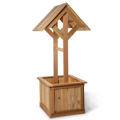 Wishing Well Planter at Five Foot Height with Slatted Cedar Base