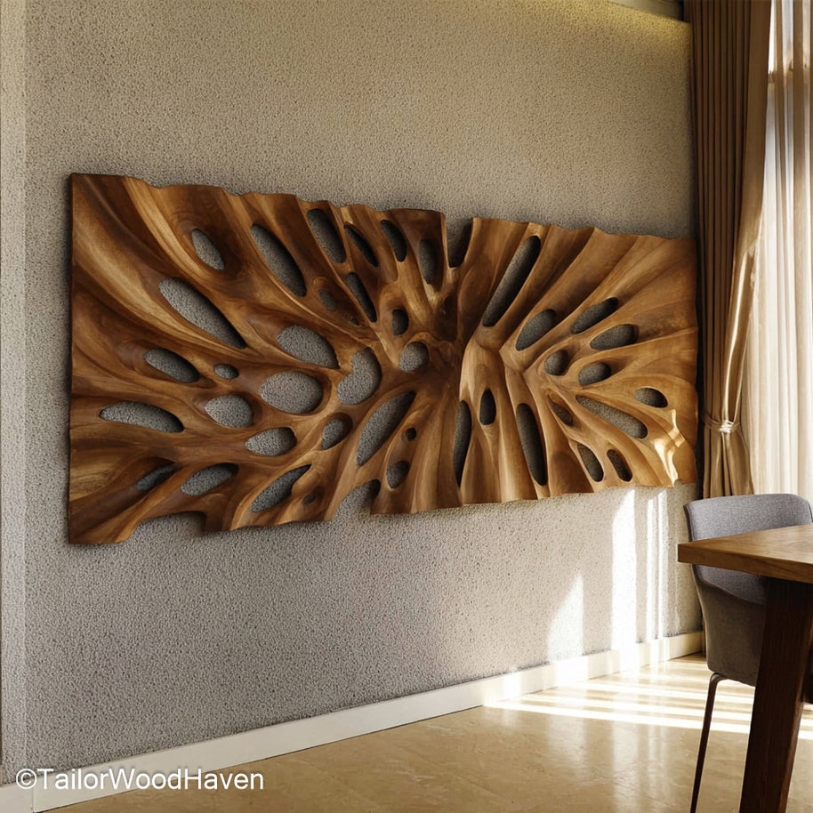 Wood Wall Art Biomorphic Cutouts Organic Modern Decor