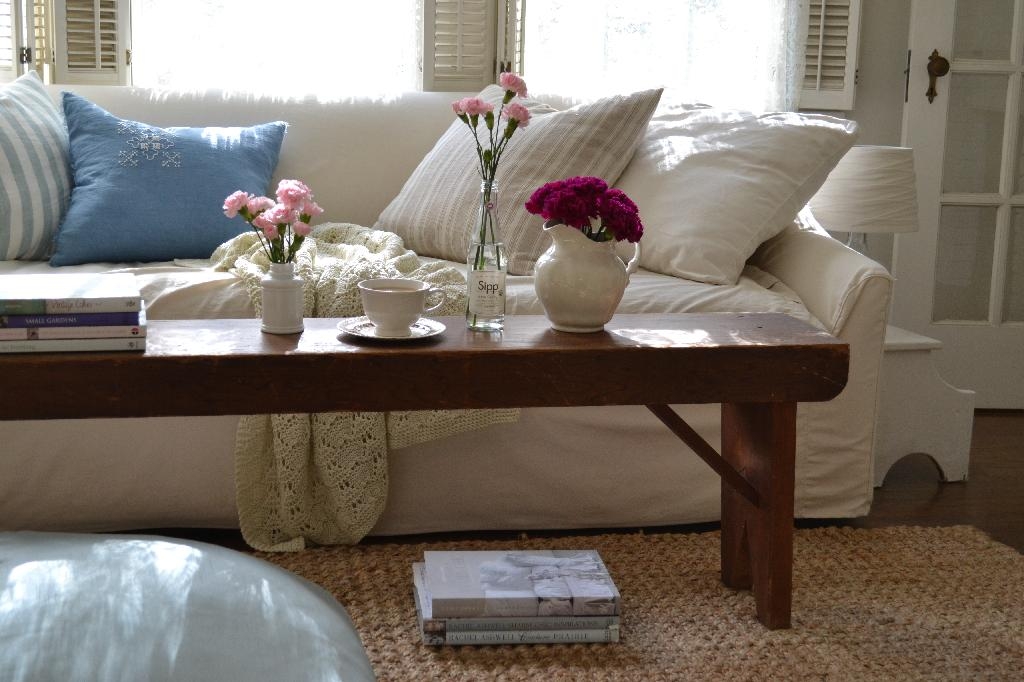 Wooden Bench Rustic Narrow Vintage Wooden Bench Table