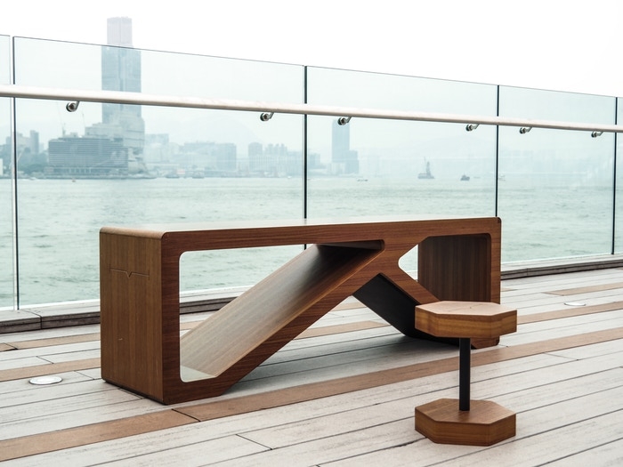 Workout Bench Diagonal Wood Cutout Walnut Workout Bench