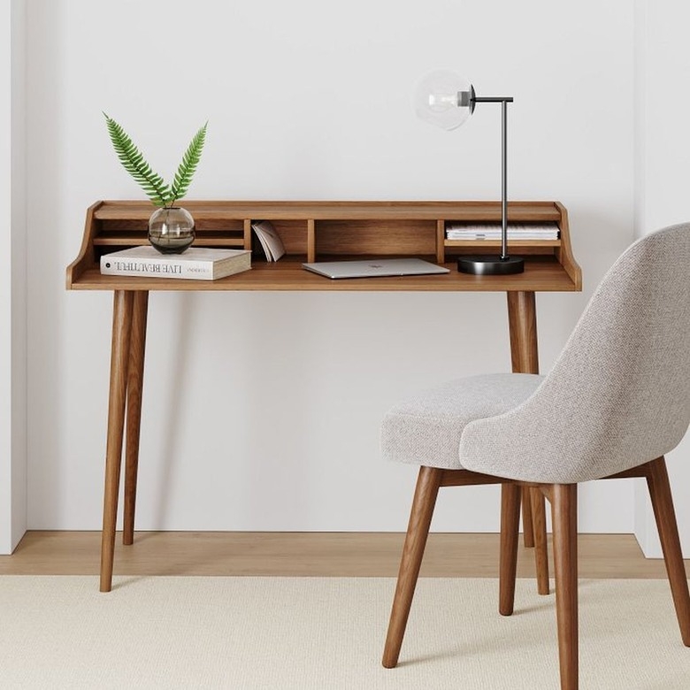 Writing Desk with Hutch Storage: Scandinavian Workspace