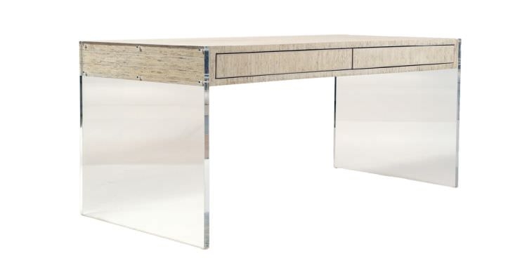 Writing Desk with Textured Kirei Top and Lucite Legs