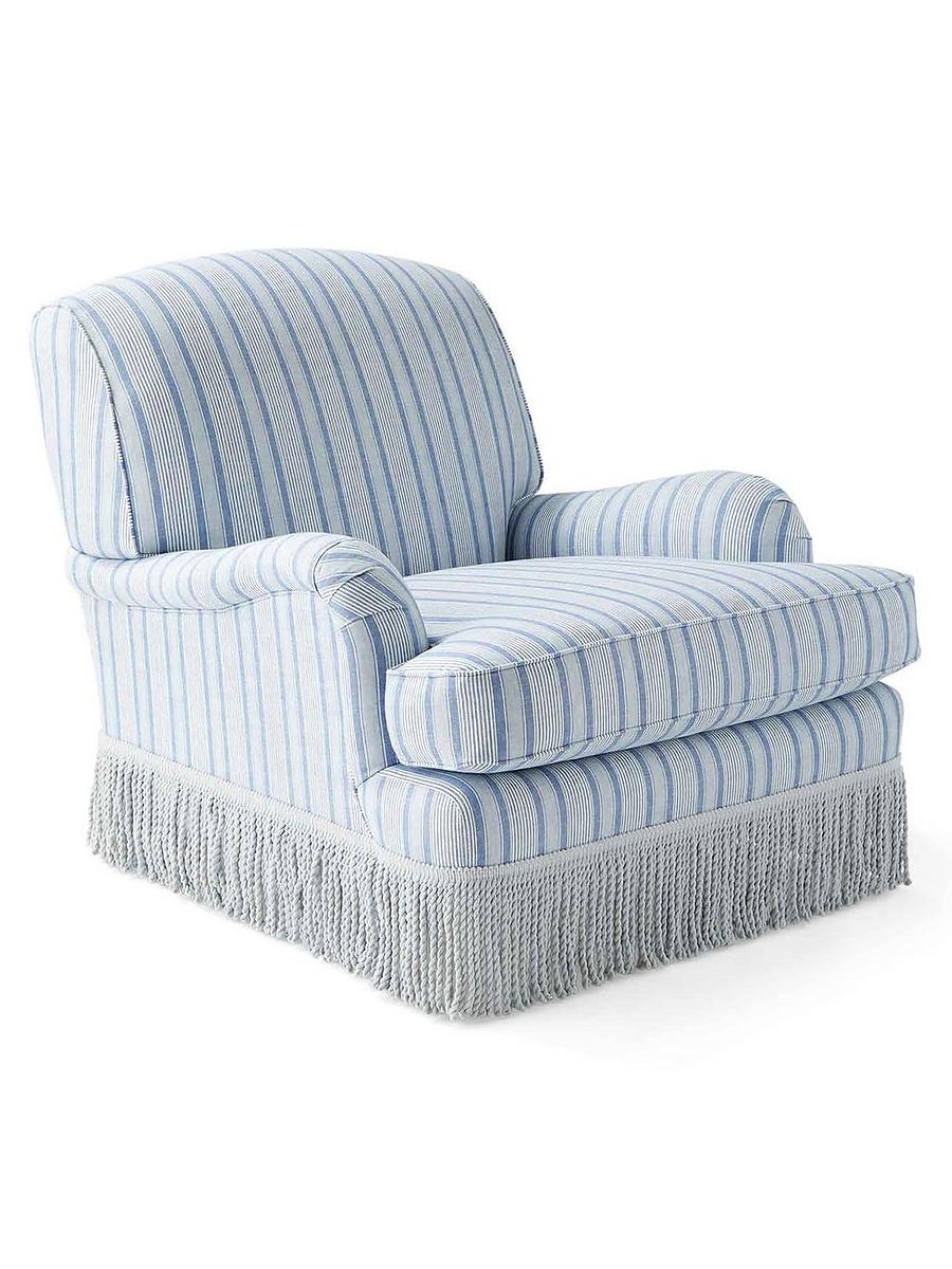 Accent Chair Bullion Fringe and English Roll Arm Seating