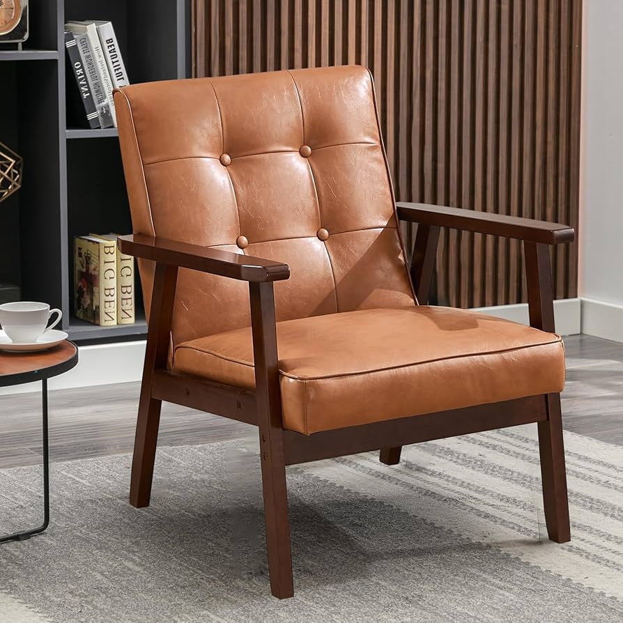 Accent Chair Button Tufted Back Retro Lounge Chair