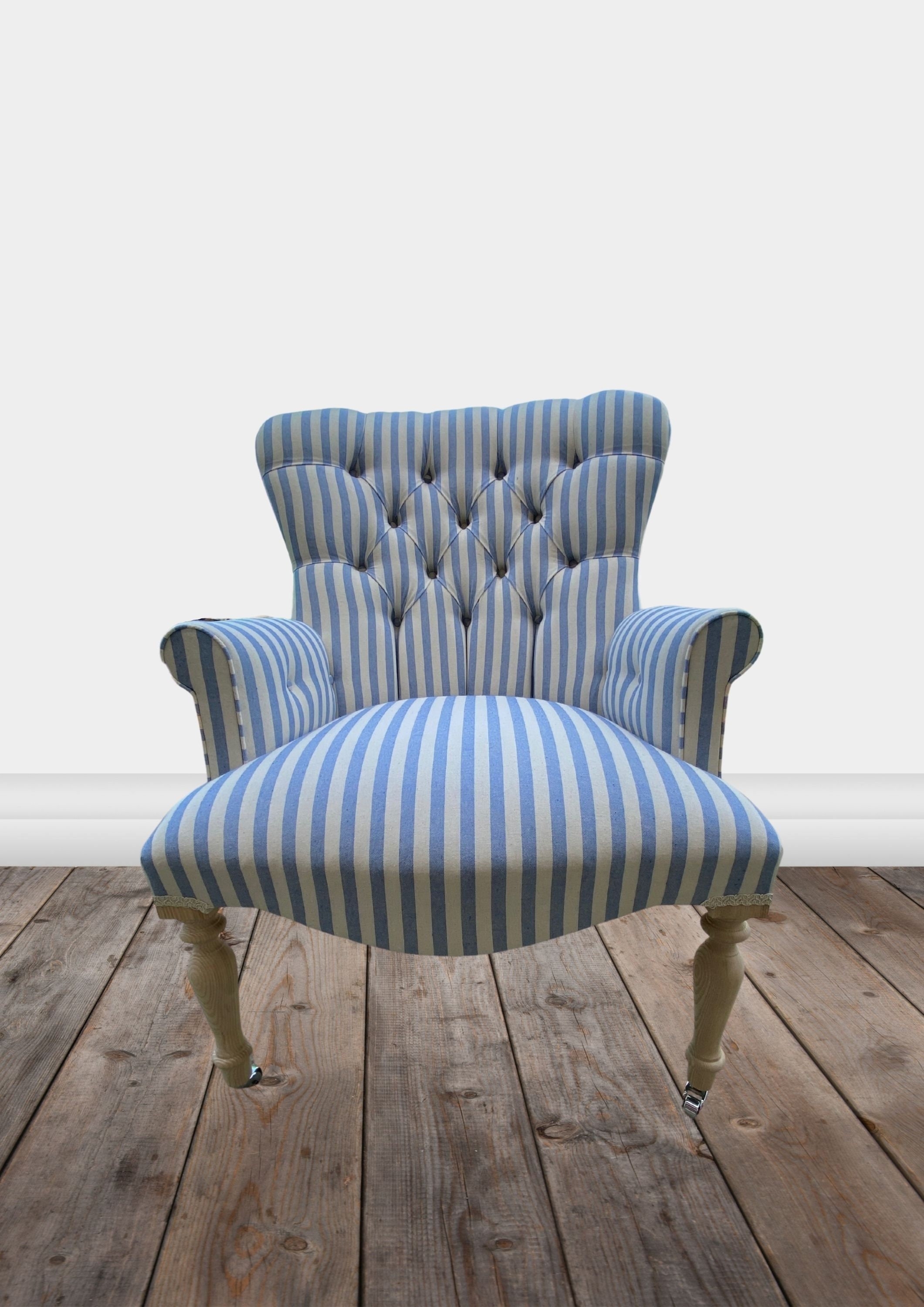 Accent Chair Button Tufting and Front Casters Armchair