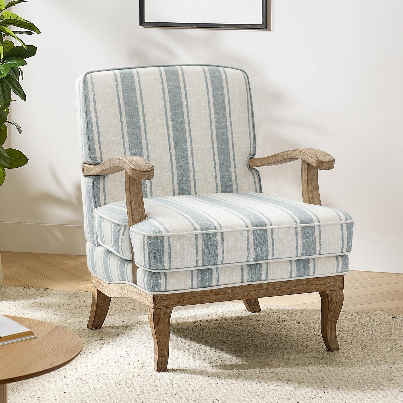Blue And White Striped Chair