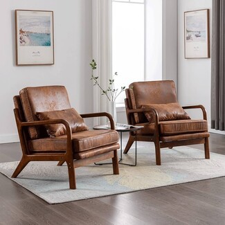 Accent Chair Lumbar Pillow Mid Century Modern Lounge Set