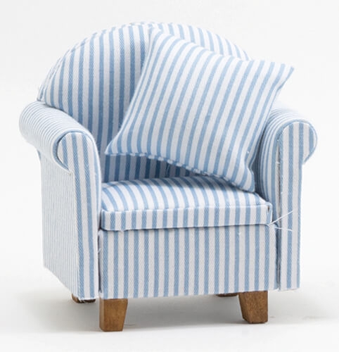 Accent Chair Matching Pillow and Ticking Stripe Armchair