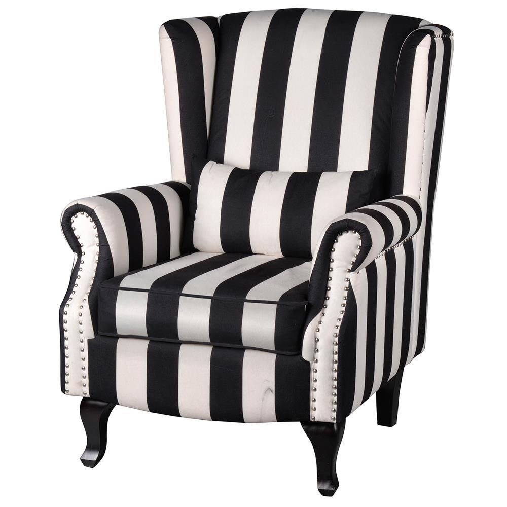 Black And White Striped Chair