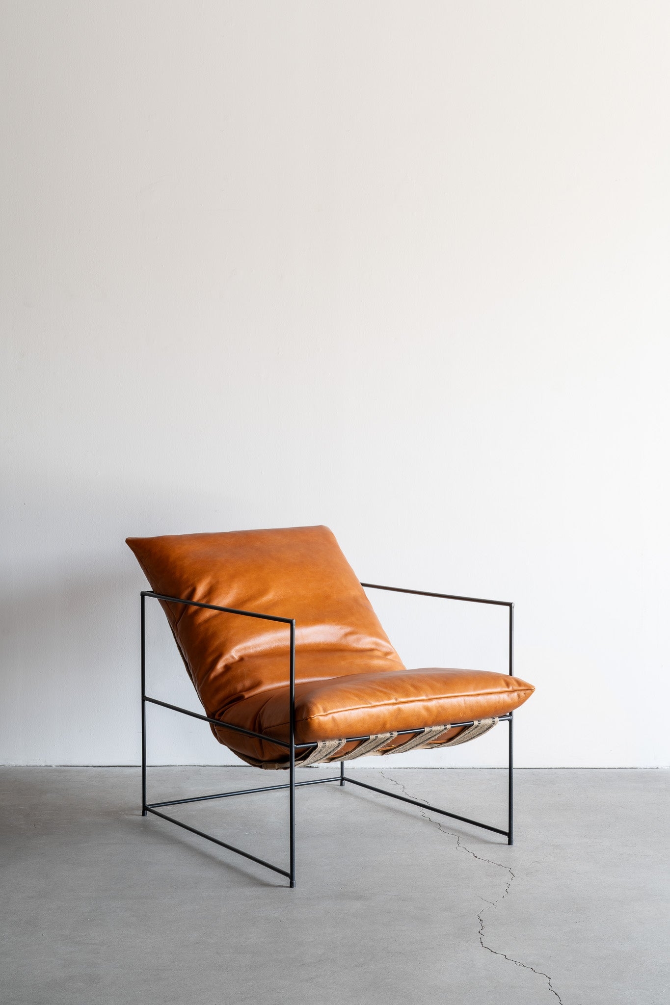 Accent Chair Plush Cushion Tan Leather Like Seating
