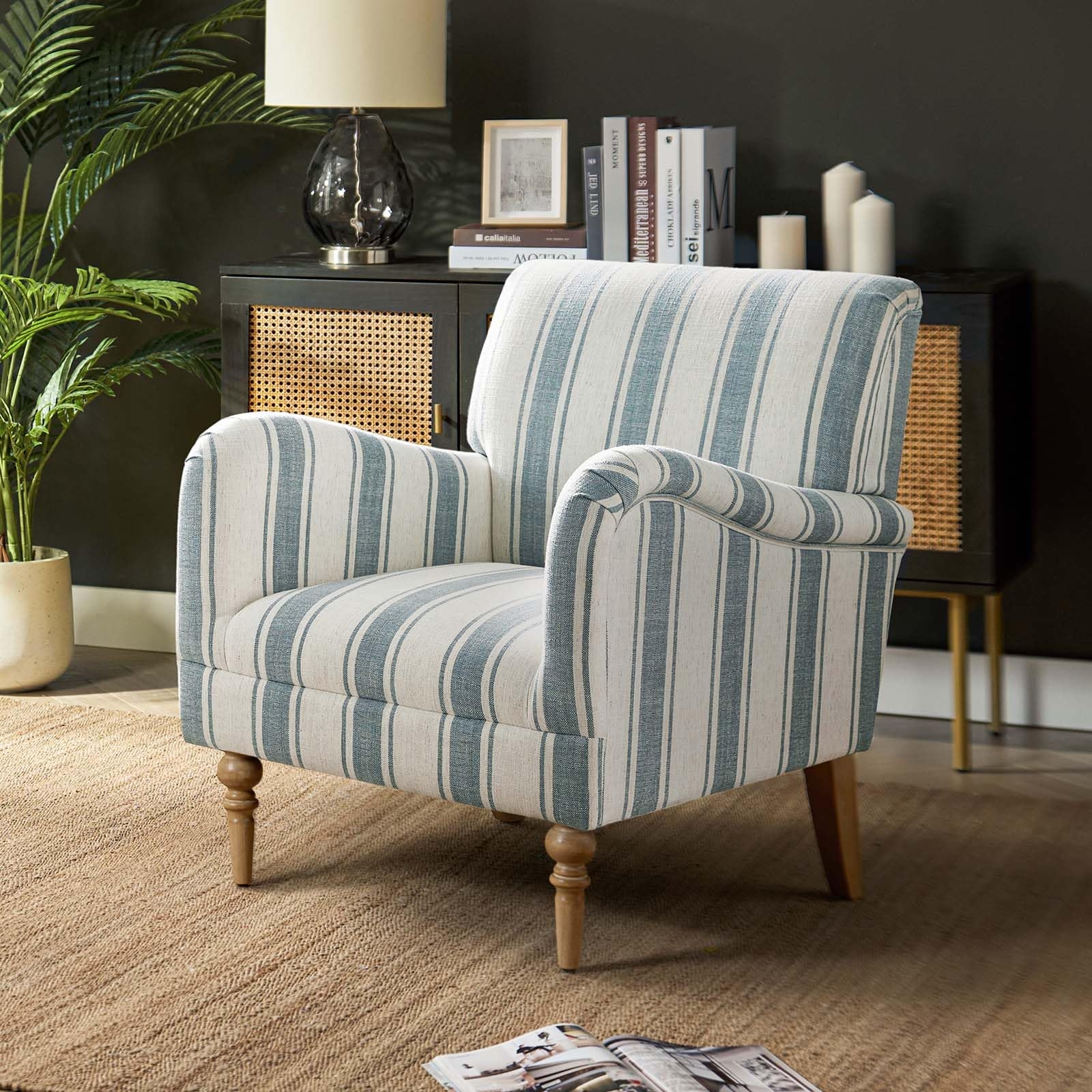 Accent Chair Slate Blue Palette with Coastal Farmhouse Style
